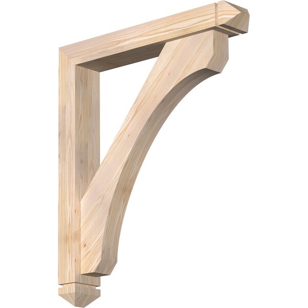 Ekena Millwork Legacy Arts and Crafts Smooth Bracket w/ Offset Brace, Douglas Fir, 5 1/2"W x 34"D x 40"H BKT0604X34X40LEC03SDF - main